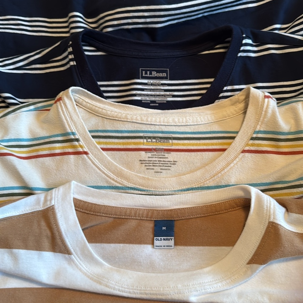 Striped T-Shirt Trio in Neutral and Navy - Picture 2 of 4